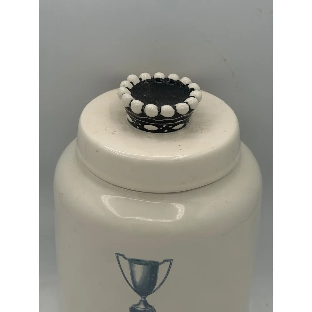 Rae Dunn Reward Trophy Ceramic Canister Crown Lid Artisan Collection Magenta
